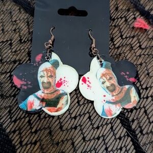 Art the Clown 'Terrifier' Custom Flower Earrings